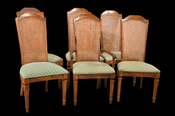 cane back dining chairs